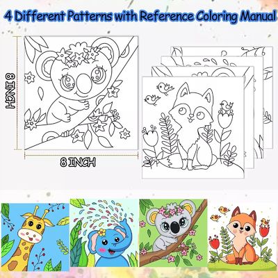Beginner Friendly Pre Printed Canvas Oil Painting Set Cute Animals For Children
