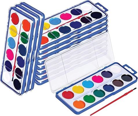 12 Watercolor Washable Acrylic Paint Kit With Paintbrush For Kids and Adults