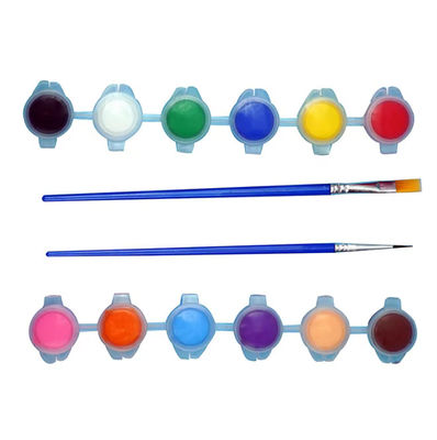 DIY 12 Colors 5ml Strips Acrylic Small Paint Pots Washable For Kids Adults