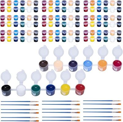 DIY 12 Colors 5ml Strips Acrylic Small Paint Pots Washable For Kids Adults