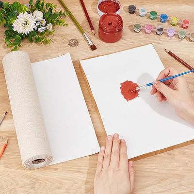 5.5 YardsX11 Inch Painting Canvas Roll , Gesso Primed Artist Canvas Roll Matte Finish