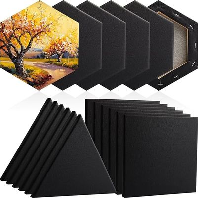30x30cm Hexagon Black Canvas Boards Matte Finish For Artists Painting