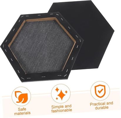 30x30cm Hexagon Black Canvas Boards Matte Finish For Artists Painting
