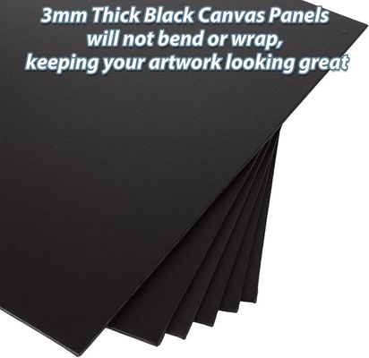 15 Pack Canvas Boards For Oil Painting , Black Cotton Canvas Panels Multi Purpose
