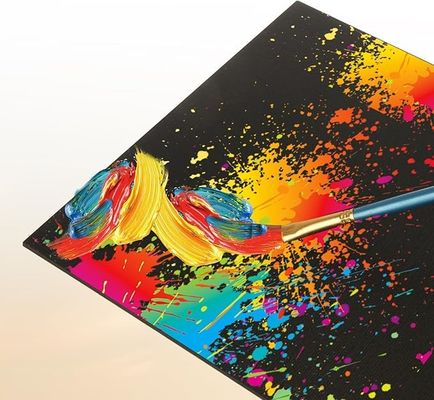 15 Pack Canvas Boards For Oil Painting , Black Cotton Canvas Panels Multi Purpose