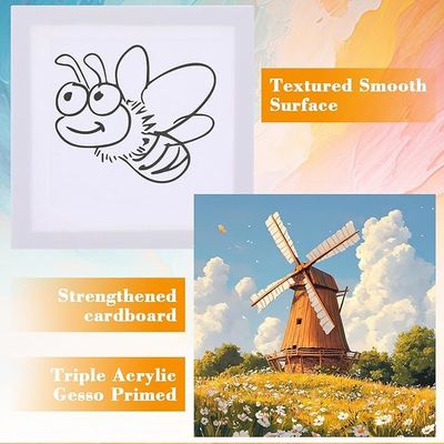 OEM ODM 6 Pack Pre Printed Painting Set With Paints Brushes Palette And Easels