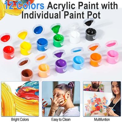 OEM ODM 6 Pack Pre Printed Painting Set With Paints Brushes Palette And Easels
