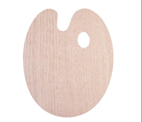Oval Shaped Art Painting Tools Wooden Oil Painting Palette with Thumb Hole