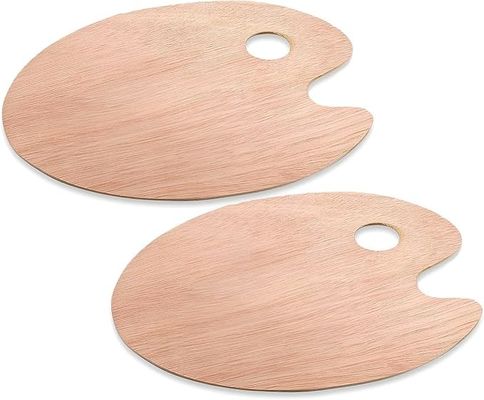 Oval Shaped Art Painting Tools Wooden Oil Painting Palette with Thumb Hole