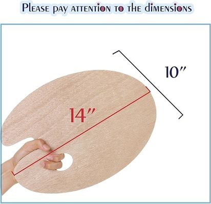 Oval Shaped Art Painting Tools Wooden Oil Painting Palette with Thumb Hole