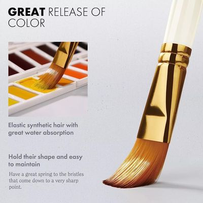 Multi Shaped Wooden Art Brushes Set For Acrylic Oil Watercolor Gouache Painting