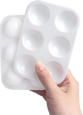 Rectangular White Plastic Paint Pallets With Hanging Hole For Kids Student Artist