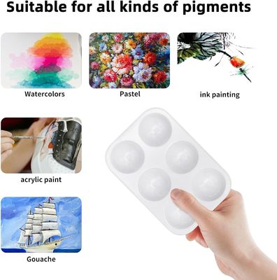 Rectangular White Plastic Paint Pallets With Hanging Hole For Kids Student Artist