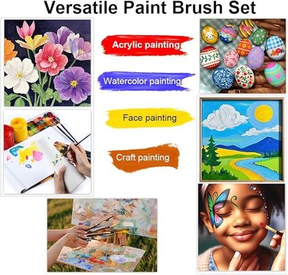Green Art Painting Brush Kit 12 Pcs For Acrylic Watercolor Gouache Painting