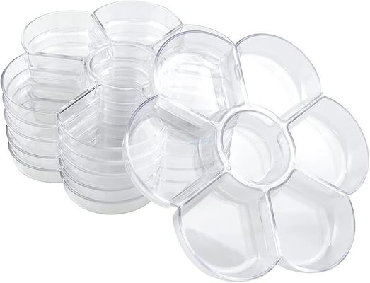 7"L X 7"W Transparent Kids Plastic Paint Tray Holder For Oil Watercolor Painting