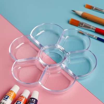 7"L X 7"W Transparent Kids Plastic Paint Tray Holder For Oil Watercolor Painting