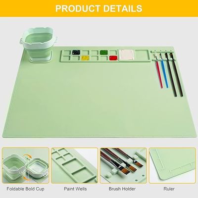 OEM Food Grade Art Painting Tools Silicone Craft Mat With Cup For Kids Student