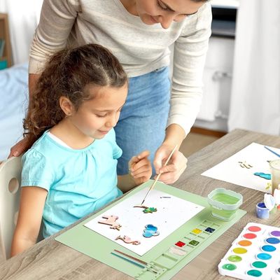 OEM Food Grade Art Painting Tools Silicone Craft Mat With Cup For Kids Student