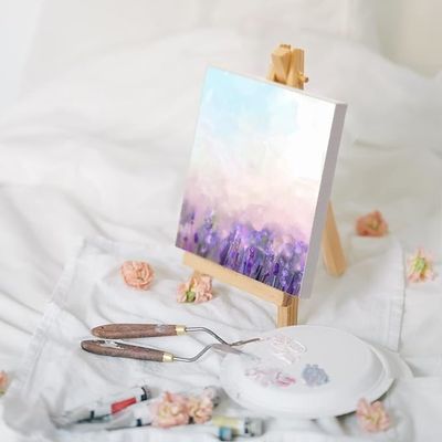 10x10cm Mini Canvas Board Sets With Easel For Painting , Art Stretched Canvas Boards