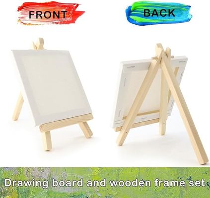 10x10cm Mini Canvas Board Sets With Easel For Painting , Art Stretched Canvas Boards