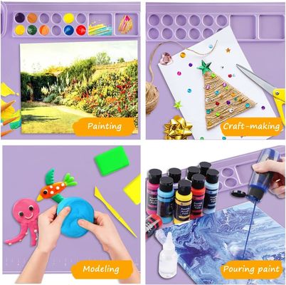 Large Silicone Painting Mat With Cup Kids Painting Mat Painting Tools For Drawing