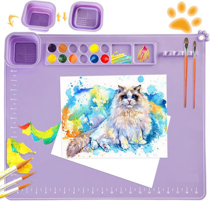 Large Silicone Painting Mat With Cup Kids Painting Mat Painting Tools For Drawing