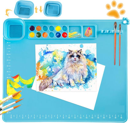Super Large Silicone Craft Mat With 1 Magnetic Cup And Color Palette For Artist