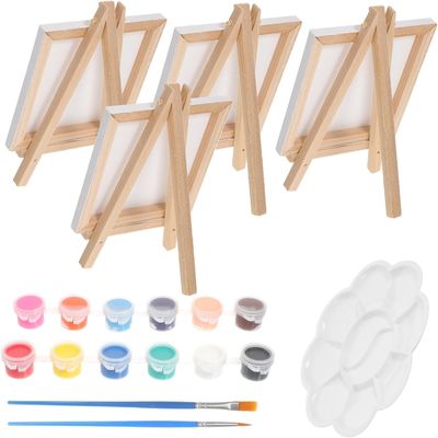 Sea Animals Pre Drawn Canvas Kit With Wooden Frame Acrylic Paints Palette And Brushes