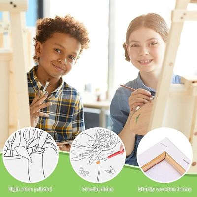 8x10 Inches Flowers Pre Printed Canvas Kits For Home Decoration Painting