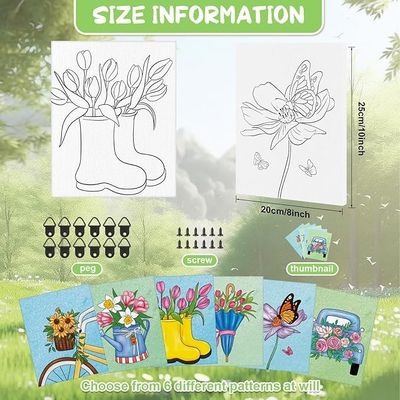 8x10 Inches Flowers Pre Printed Canvas Kits For Home Decoration Painting