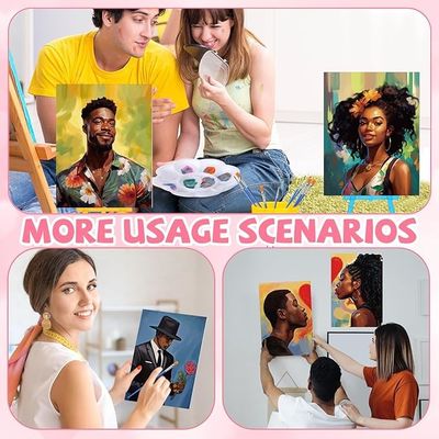 OEM African Pre Drawn Canvas Set With Easel For Adults Beginners Family Sip