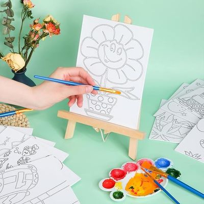 Matte Finish Pre Printed Canvas Kits For Kids , 8 X 8 Inch Pre Drawn Paint Kits