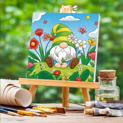 Matte Finish Pre Printed Canvas Kits For Kids , 8 X 8 Inch Pre Drawn Paint Kits