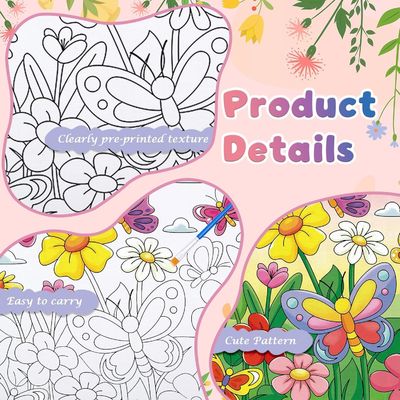 Matte Finish Pre Printed Canvas Kits For Kids , 8 X 8 Inch Pre Drawn Paint Kits