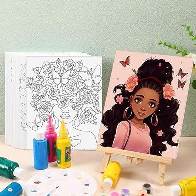 DIY Pre Drawn Canvas For Sip And Paint , Pre Printed Art Canvases For Valentine Gifts
