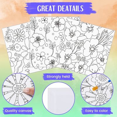 Pre Drawn Canvas Painting Kits Stretched Coloring Painting Canvas Boards With Brushes