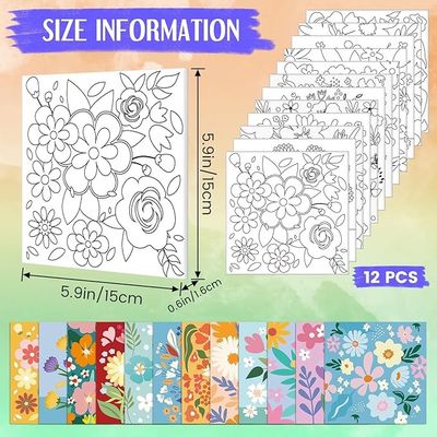 Pre Drawn Canvas Painting Kits Stretched Coloring Painting Canvas Boards With Brushes