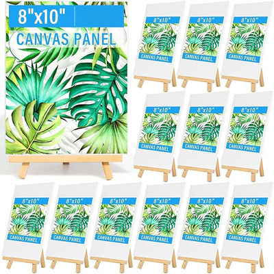 8 X 10 Inch Art Canvas Painting Kits With Wooden Easels Stands For Group Painting Kids