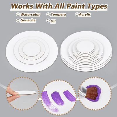 Matte Finish Round Painting Canvas Panel , Drawing Canvas Board For Oil Painting