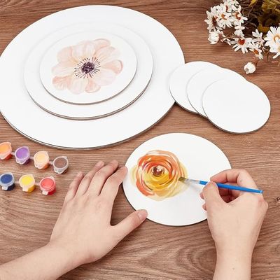 Matte Finish Round Painting Canvas Panel , Drawing Canvas Board For Oil Painting