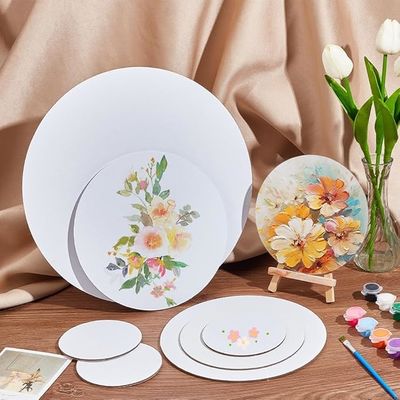 Matte Finish Round Painting Canvas Panel , Drawing Canvas Board For Oil Painting