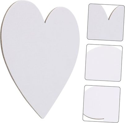100% Pure Cotton Painting Canvas Panel Heart Shape 15cm Diameter Canvas Art Boards