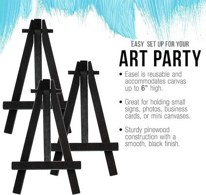 Small black wooden easel stand A Frame tripod stand Holder For Canvases Photos