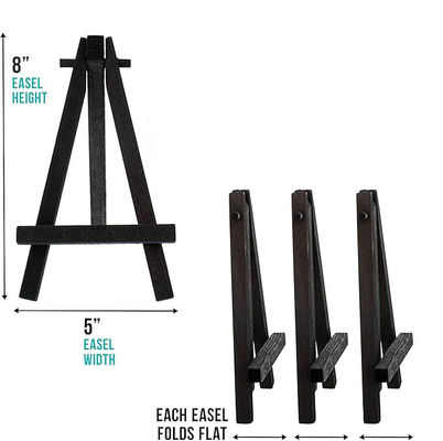 Small black wooden easel stand A Frame tripod stand Holder For Canvases Photos