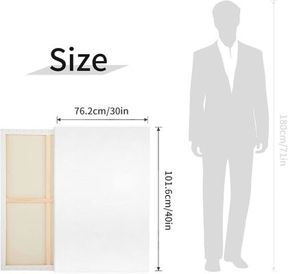 100% Cotton Big Blank Canvas Boards Pre Stretched Canvases For Oil Watercolor Painting