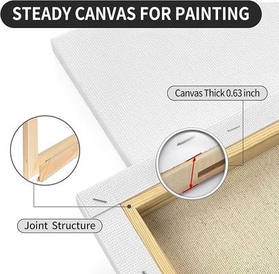 100% Cotton Big Blank Canvas Boards Pre Stretched Canvases For Oil Watercolor Painting