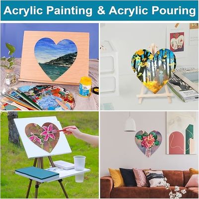 3mm Thickness Heart Shape Canvas Board Panels For Students And Professional Artists