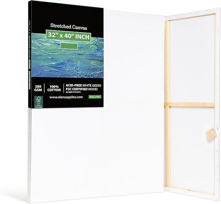 32 X 40 White Blank Triple Primed Stretched Canvas For Painting Acrylic Oil Watercolor