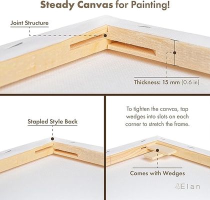 100% Cotton Large Stretched Canvas Blank Oil Painting Framed Canvases Matte Finish