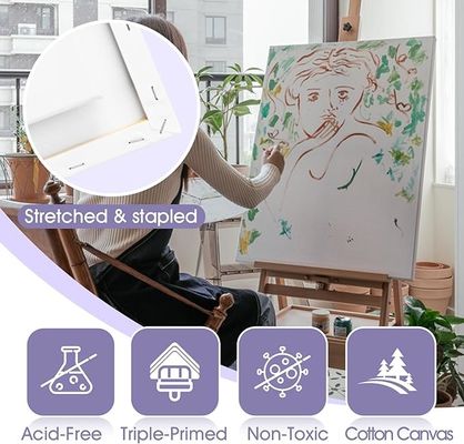 70x100cm Large Stretched Canvases For Painting , Non Toxic Cotton Canvas Panels